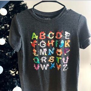 SHEIN Charcoal women xs T-Shirt with Colorful Alphabet
